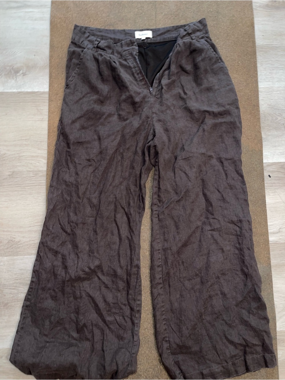 Bohme Wide-Leg Linen Pants - Brown